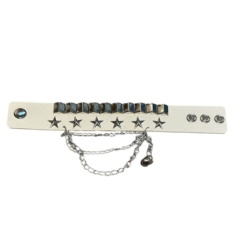 Faux leather punk bracelet